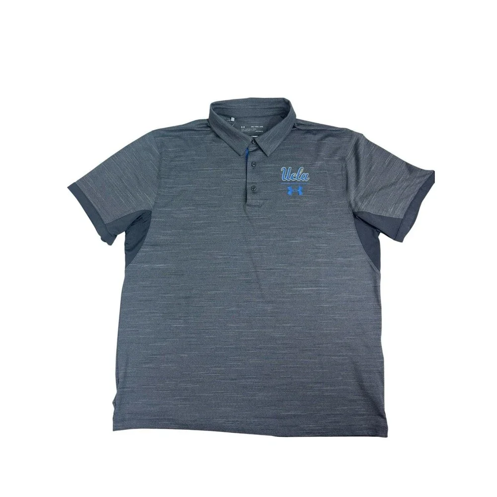 Under Armour UCLA HeatGear Polo Shirt Blue Gray Athletic Performance Men 2XL NWT